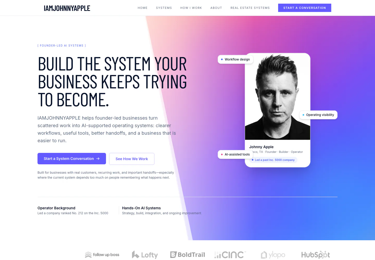IAMJOHNNYAPPLE website delivery